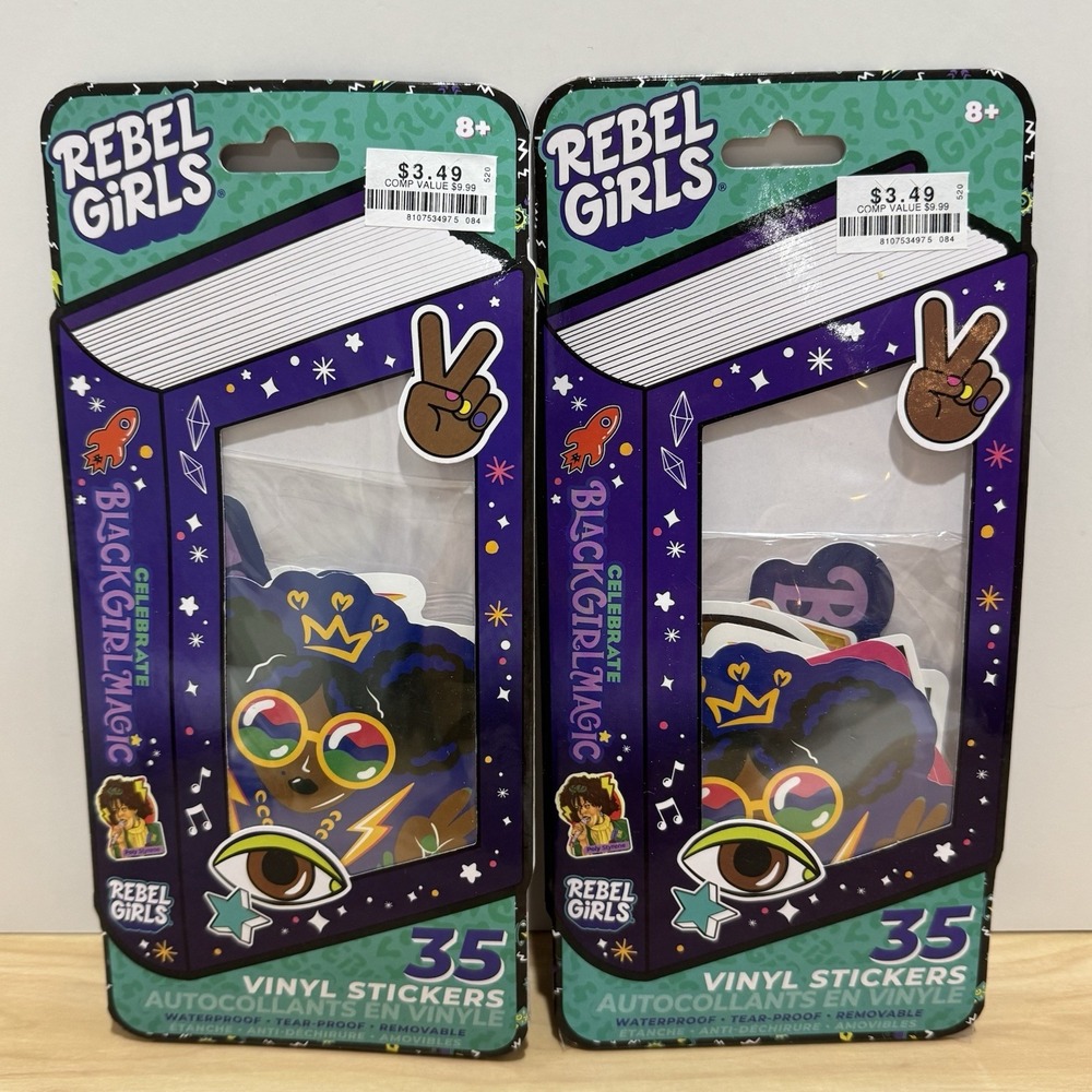 Rebel Girls Vinyl Stickers Celebrate Black Girl Magic 35 Count Pack Qty 2 NEW